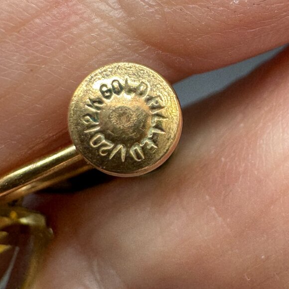 Vintage 12K Gold Filled Earrings Citrine Semi-P Gemstone Rectangle Screw backs - Picture 7 of 7